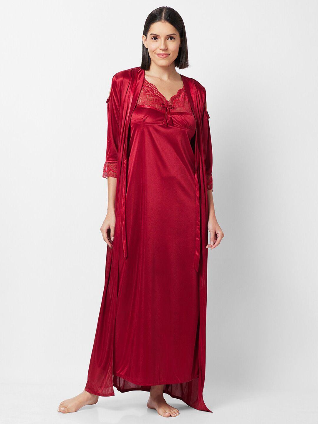 noira shoulder straps satin lace maxi nightdress