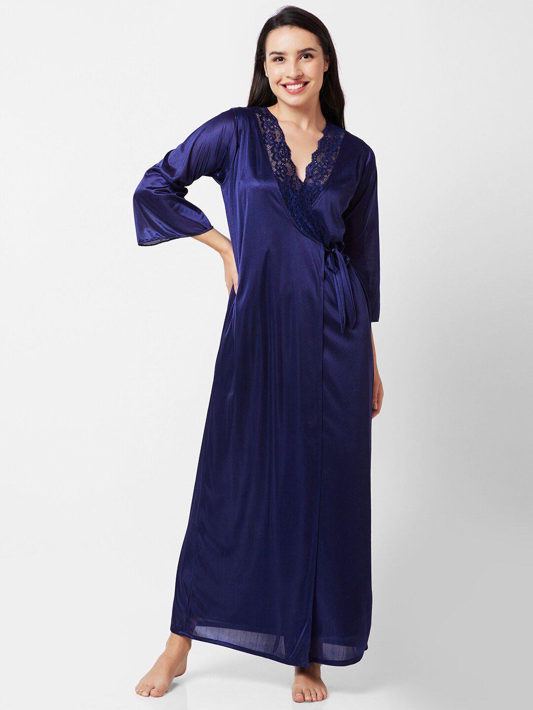 noira shoulder straps satin maxi nightdress with robe