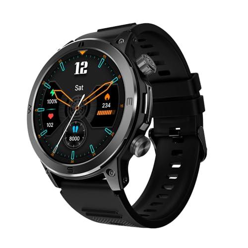 noise newly launched endeavour rugged design 1.46" amoled display smart watch, bt calling, sos feature, rapid health & 100+ sports modes- (jet black)