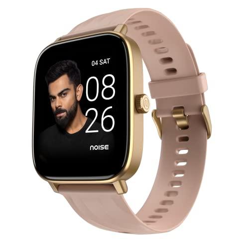 noise newly launched quad call 1.81" display, bluetooth calling smart watch, ai voice assistance, 160+hrs battery life, metallic build, in-built games, 100 sports modes, 100+ watch faces (rose pink)