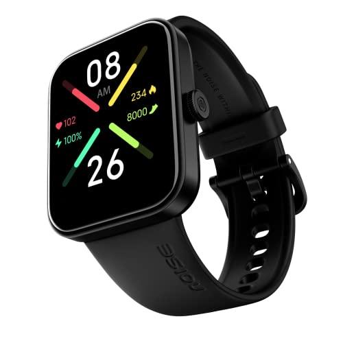 noise pulse go buzz smart watch with advanced bluetooth calling, 1.69" tft display, spo2, 100 sports mode with auto detection, upto 7 days battery (2 days with heavy calling) - jet black