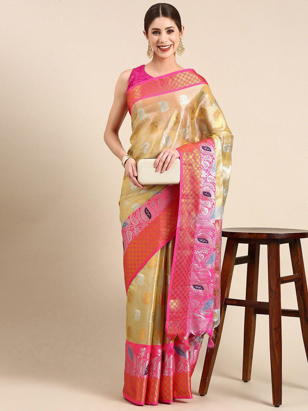 noise woven design zari tissue banarasi saree