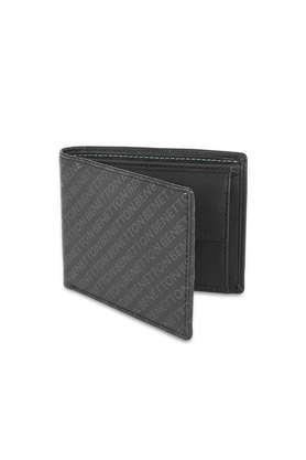 nolen leather casual global coin wallet - black