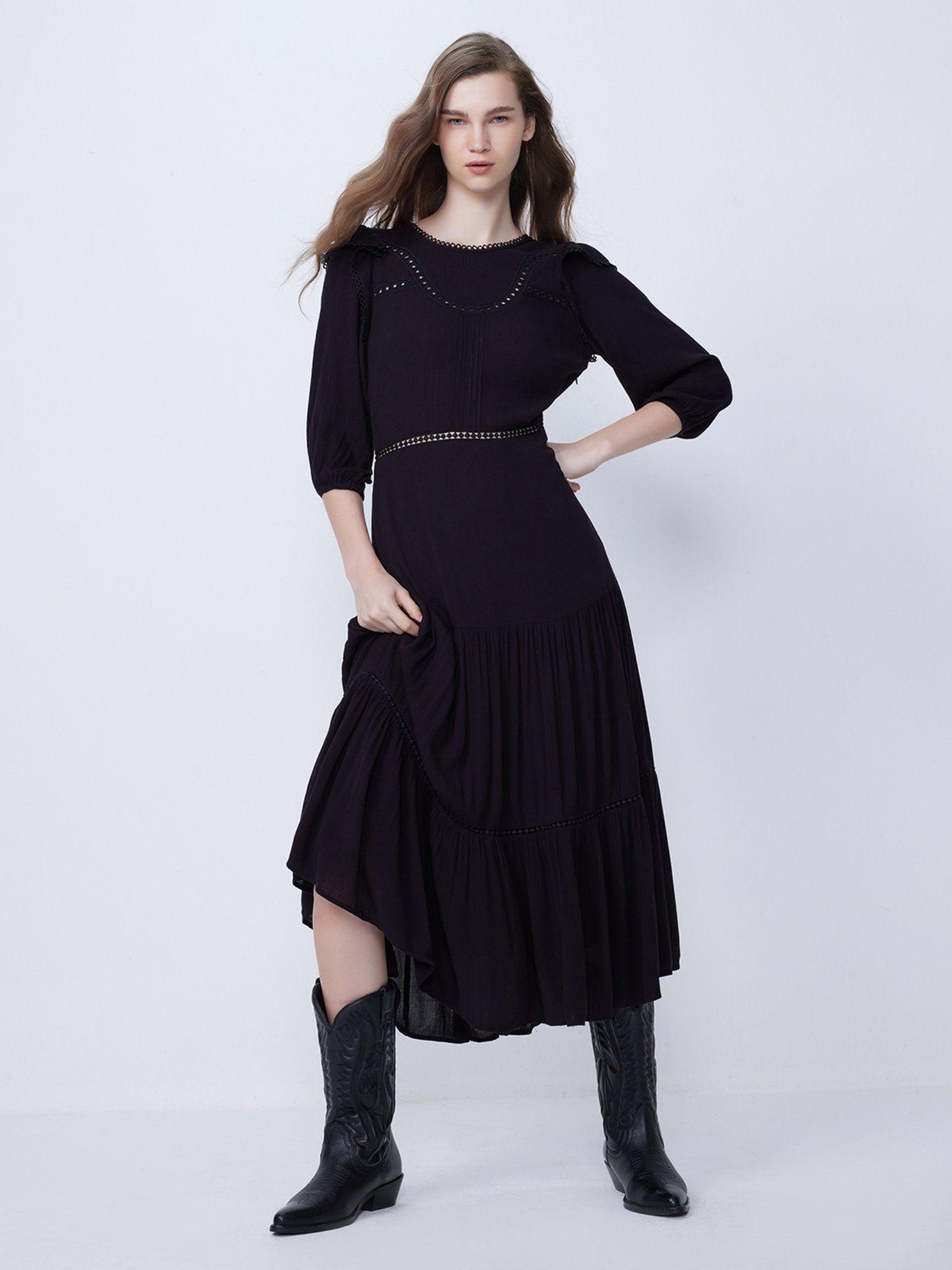 nomad black midi dress