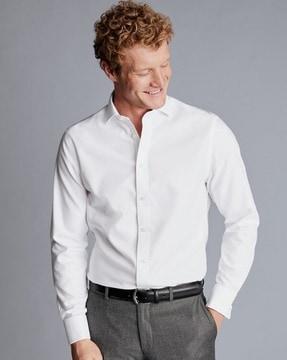 non-iron clifton weave slim fit shirt