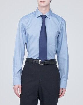 non-iron semi wide collar shirt