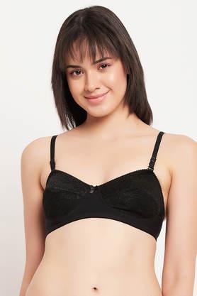non-padded non-wired full cup multiway balconette bra in black - cotton - black