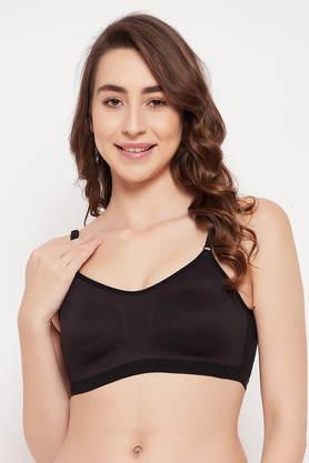 non-padded non-wired spacer cup beginner's bra in black - cotton - black