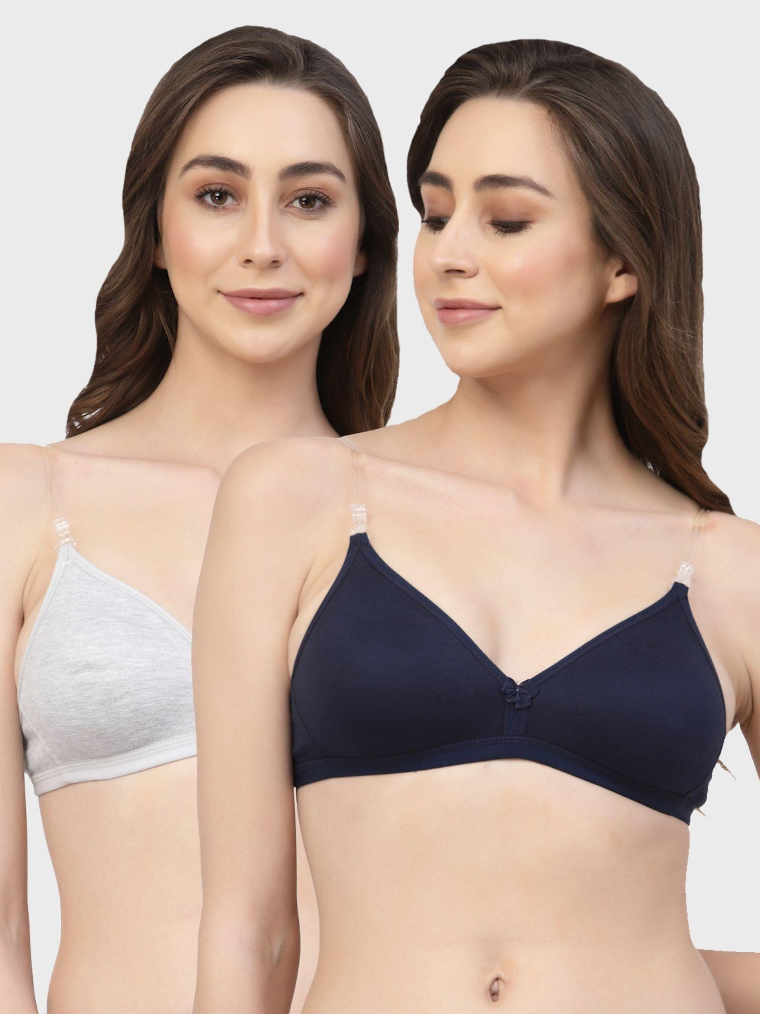 non padded & wire free medium coverage backless bra (pack of 2)