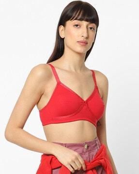 non-padded bra with bow accent