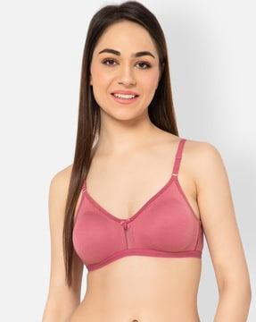 non-padded bra with bow accent