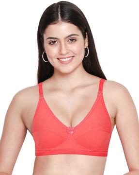 non-padded bra with hook & eye closure