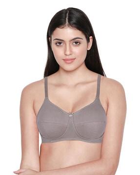 non-padded bra with hook & eye closure