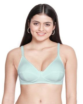 non-padded bra with hook & eye closure