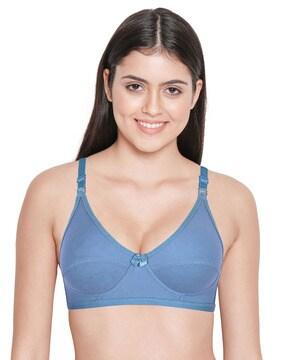 non-padded bra with hook & eye closure