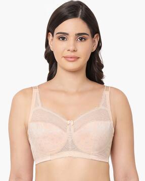 non-padded bra with lace accent