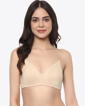 non-padded bra with transparent straps