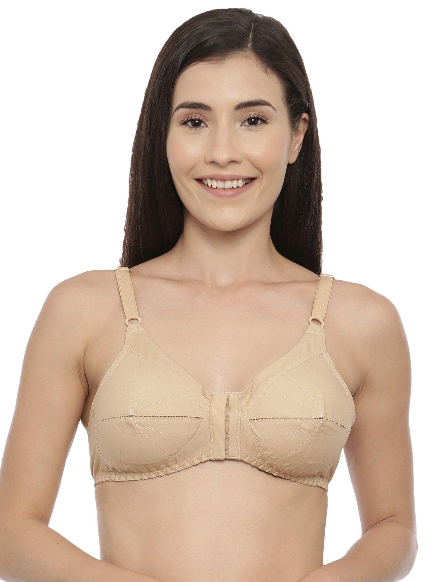 non padded front open bra beige