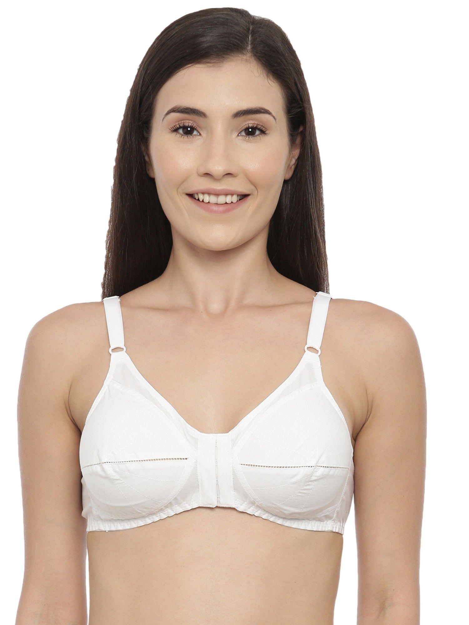 non padded front open bra white