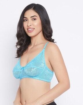 non-padded lace full-coverage non-wired bra