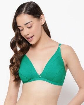 non-padded medium coverage non-wired plunge bra