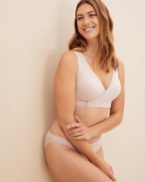 non-padded non-wired front-open bra