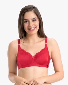 non-padded non-wired full coverage lace bra - eb006