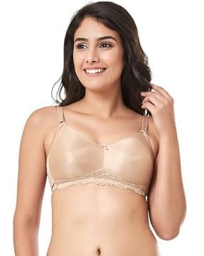 non-padded non-wired full coverage seamless lace bra - eb002