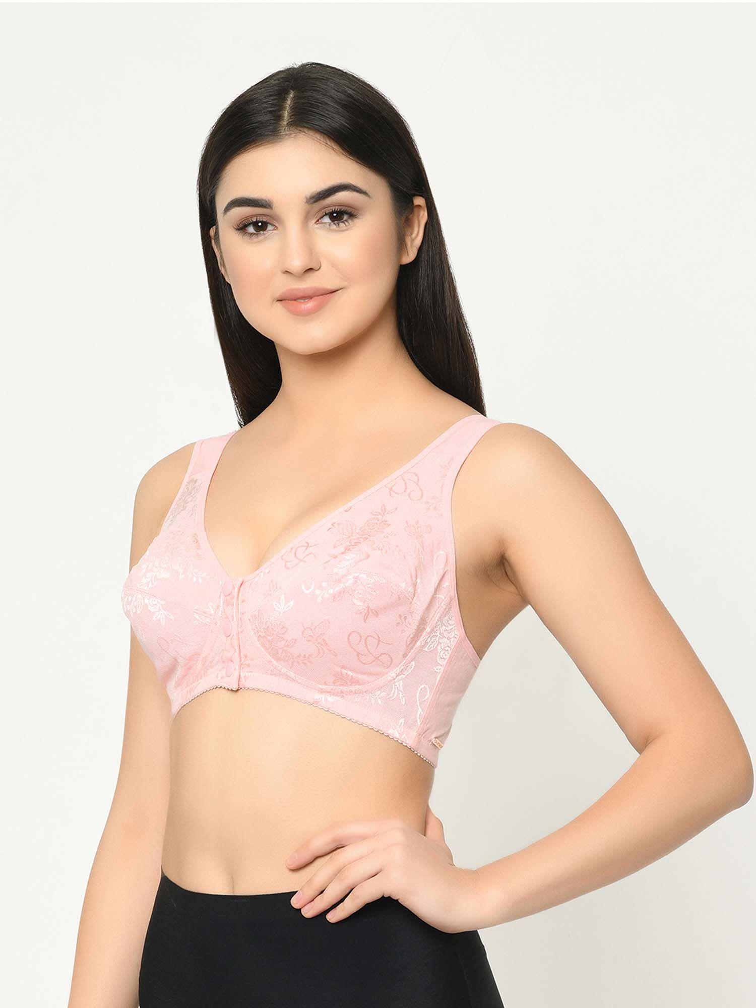 non padded wirefree maternity feeding bra - pink