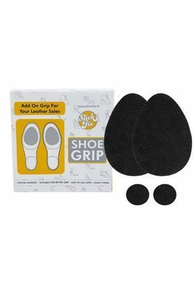 non-slip shoes grips adhesive slip resistant for shoes (pack of 4 pieces with heel grip) - black