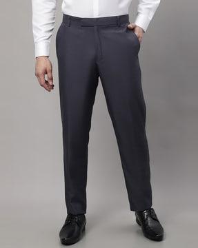 non-stretchable tapered fit trousers
