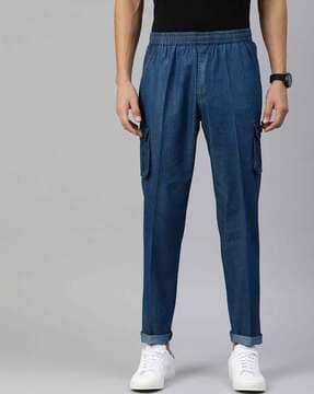 non-stretchable relaxed-fit cargo pants