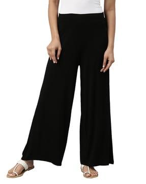 non-stretchable relaxed fit palazzos