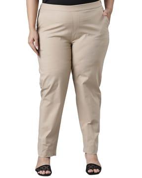 non-stretchable slim fit chinos