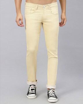 non-stretchable slim jeans