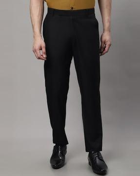 non-stretchable tapered fit trousers