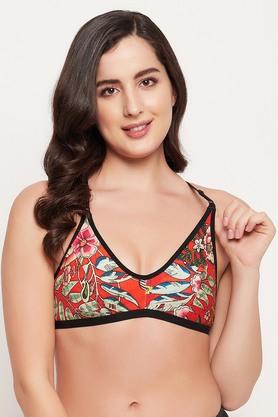 non-wired racerback strap non-padded women's everyday bra - red
