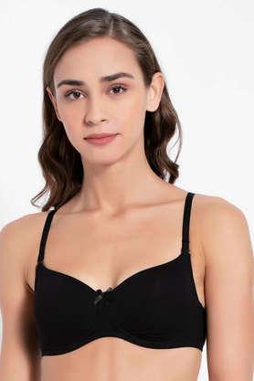 non-wired regular non-padded women's bra - black
