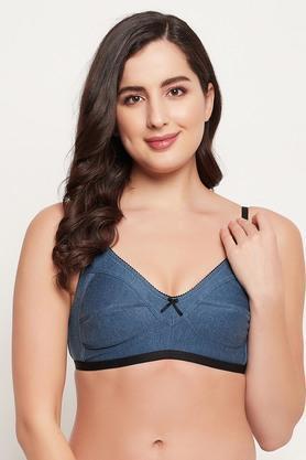 non-wired adjustable strap non-padded women's everyday bra - blue