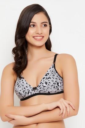 non-wired adjustable strap non-padded women's everyday bra - grey