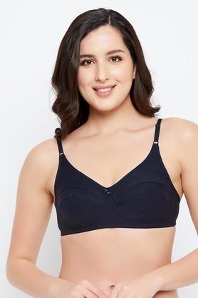 non-wired adjustable strap non-padded women's everyday bra - navy