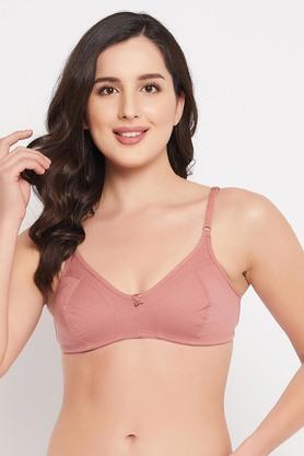 non-wired adjustable strap non-padded women's everyday bra - pink