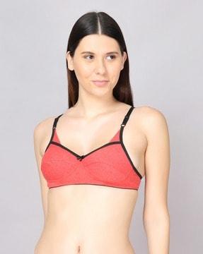 non-wired bra with bow accent