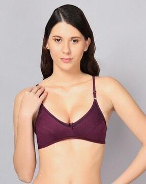 non-wired bra with bow accent