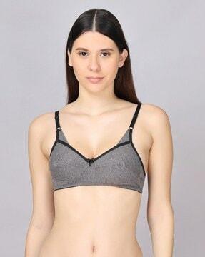 non-wired bra with bow accent