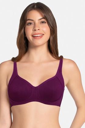 non-wired fixed strap non-padded women's begiinners bra - moore plum