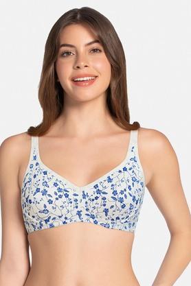 non-wired fixed strap non-padded women's begiinners bra - pearl