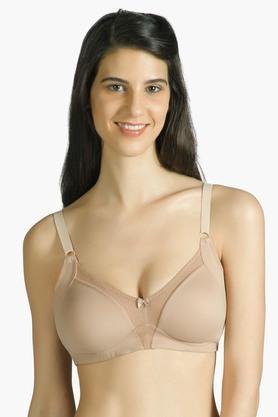 non-wired fixed strap non-padded women's begiinners bra - sand