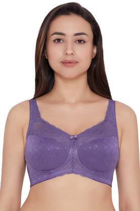 non-wired fixed strap non-padded women's everyday bra - grape