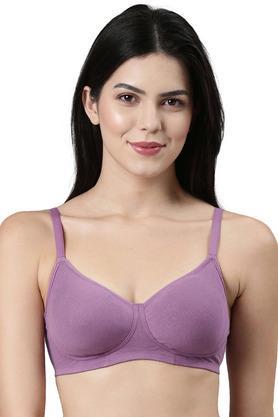 non-wired fixed strap non-padded women's everyday bra - violet
